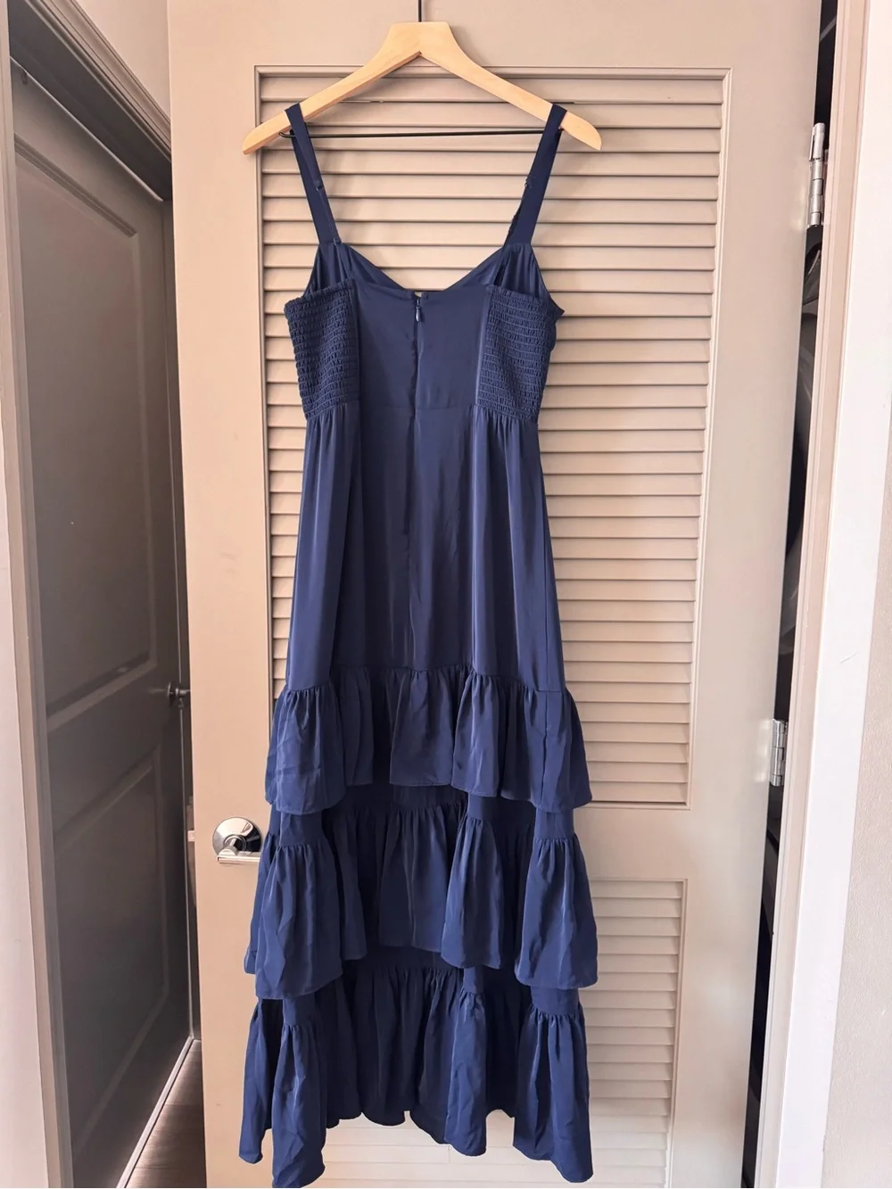 Abercrombie & Fitch | Navy Tiered Ruffle Maxi Dress ~ Small Petite